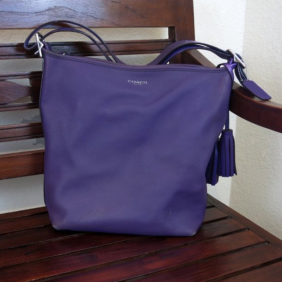 Coach Handbags - Coach Purple Genuine Leather Large Purse